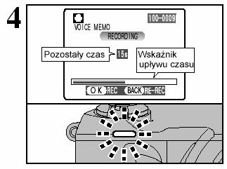 Podczas nagrywania, wyświetlony jest na ekranie upływający czas i lampka samowyzwalacza świeci się.
