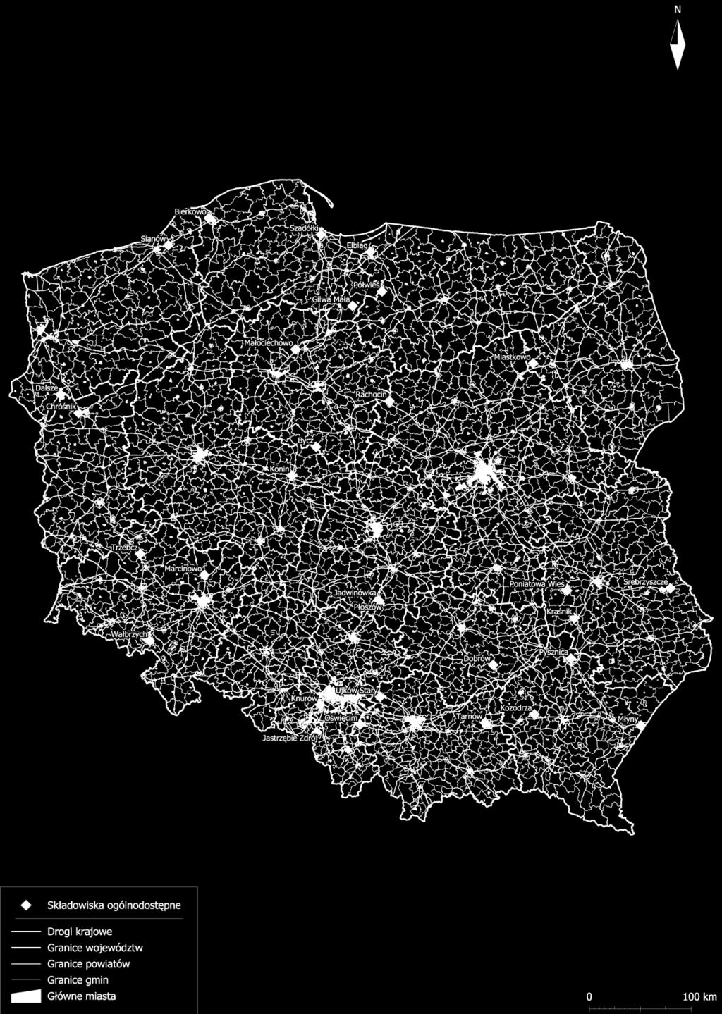 Projekt Program Usuwania Azbestu z terenu Gminy Suchy Las Mapa nr 3 Rozmieszczenie
