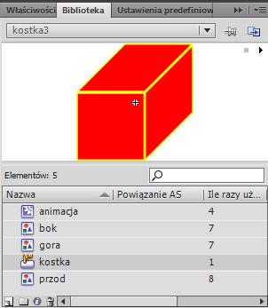 ActionScript Można nadać nazwę instancji Można dodać filtry Reprezentuje grafikę stanów przycisku związanych z działaniami użytkownika