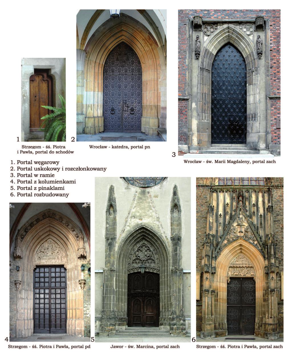 6. Kompozycja portali XIV w. 6. Composition of portals in the 14th century 1. Jamb portal, 2.