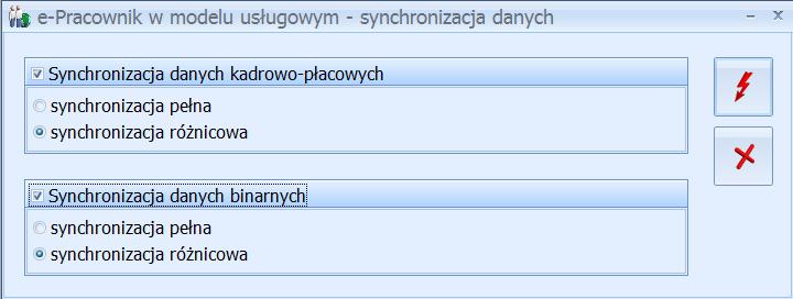 6 Dodatkowa synchronizacja usługi Synchronizacja danych kadrowych oraz danych binarnych możliwa jest również na życzenie, poza ustalonym harmonogramem.