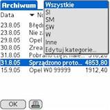 Menu Pozycja zawiera opcję Usuń zakres przeznaczoną do usunięcia z archiwum pozycji, których daty operacji przynależą do podanego okresu.