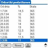 Preferencje - opcja Preferencje Kopia zapasowa - opcja Kopia zapasowa Porady - opcja Porady O programie - opcja O programie Tabele odsetkowe Tabela odsetek podatkowych i tabela odsetek ustawowych
