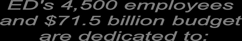 Establishing policies on federal financial aid for education, and distributing as well as monitoring those funds.