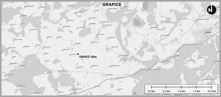 RYSUNEK 3. Lokalizacja masztu pomiarowego Grapice (opracowanie własne) FIGURE 3.