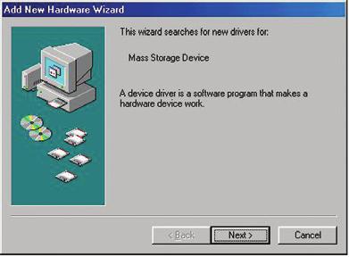 12 załącznik Windows 98 załącznik Windows 98 w przypadku, kiedy sterownik nie zainstalowały się automatycznie, na ekranie pojawi się kreator Add
