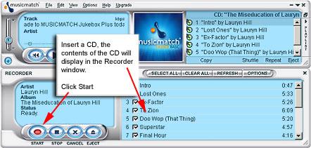 CD Lookup rozpocznie czytanie płyty CD i spróbuje podać nazwę albumu, artysty i