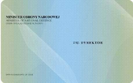 Wzór nr 43 do 22 WZÓR LEGITYMACJI WETERANA POSZKODOWANEGO Legitymacja pozioma, o wymiarach 54 mm x 86 mm, o krawędziach zaokrąglonych, koloru jasnoniebieskiego cieniowanego z naniesionymi liniami