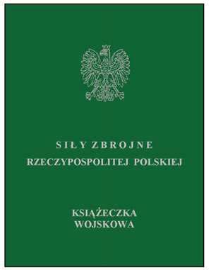 KSI ECZKA WOJSKOWA Wzór nr 14(1) do 18, 20 Ksi eczka wojskowa składa si z dwudziestu stron wraz z okładkami o wymiarach 65 mm x 95 mm. Okładki wykonane z kartonu.