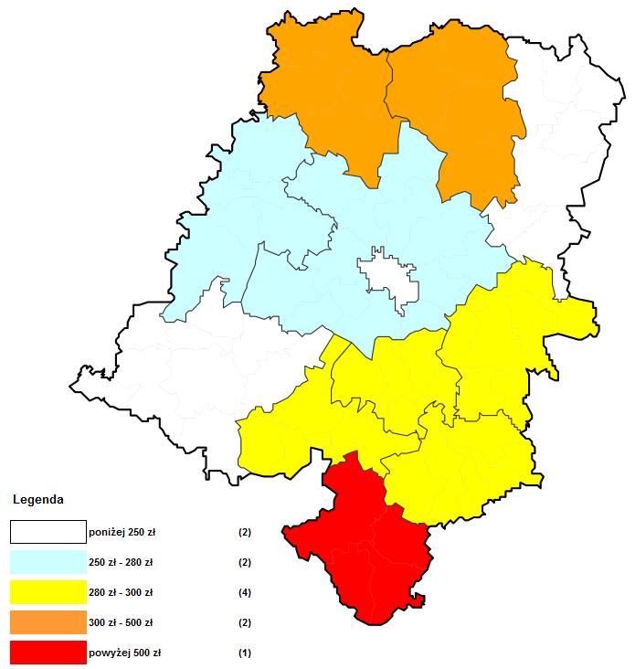 Dochody własne gmin, miasta na prawach powiatu i