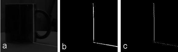 Metody triangulacji laserowej w skanerach trójwymiarowych 243 lasera jest albo nieskończenie cienka, albo w każdym przypadku jej szerokość wynosi 1 piksel.