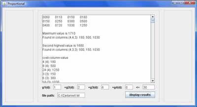 Z tabeli 2 wynika, Ŝe warunek (3*) jest spełniony, gdy przyjmiemy, Ŝe c 1 = 1, c 2 = 2, c 3 = 6.