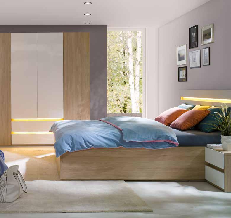 dąb urban / biały połysk oświetlenie ledowe WWL (Warm White Led) WWL.46 - SZF.150-46 cm (2 szt.) WWL.97 - SZF.200-97 cm (2 szt.) WWL.169 - LOZ.160-169 cm WWL.149 - LOZ.140-149 cm WWL.145 - KOM.