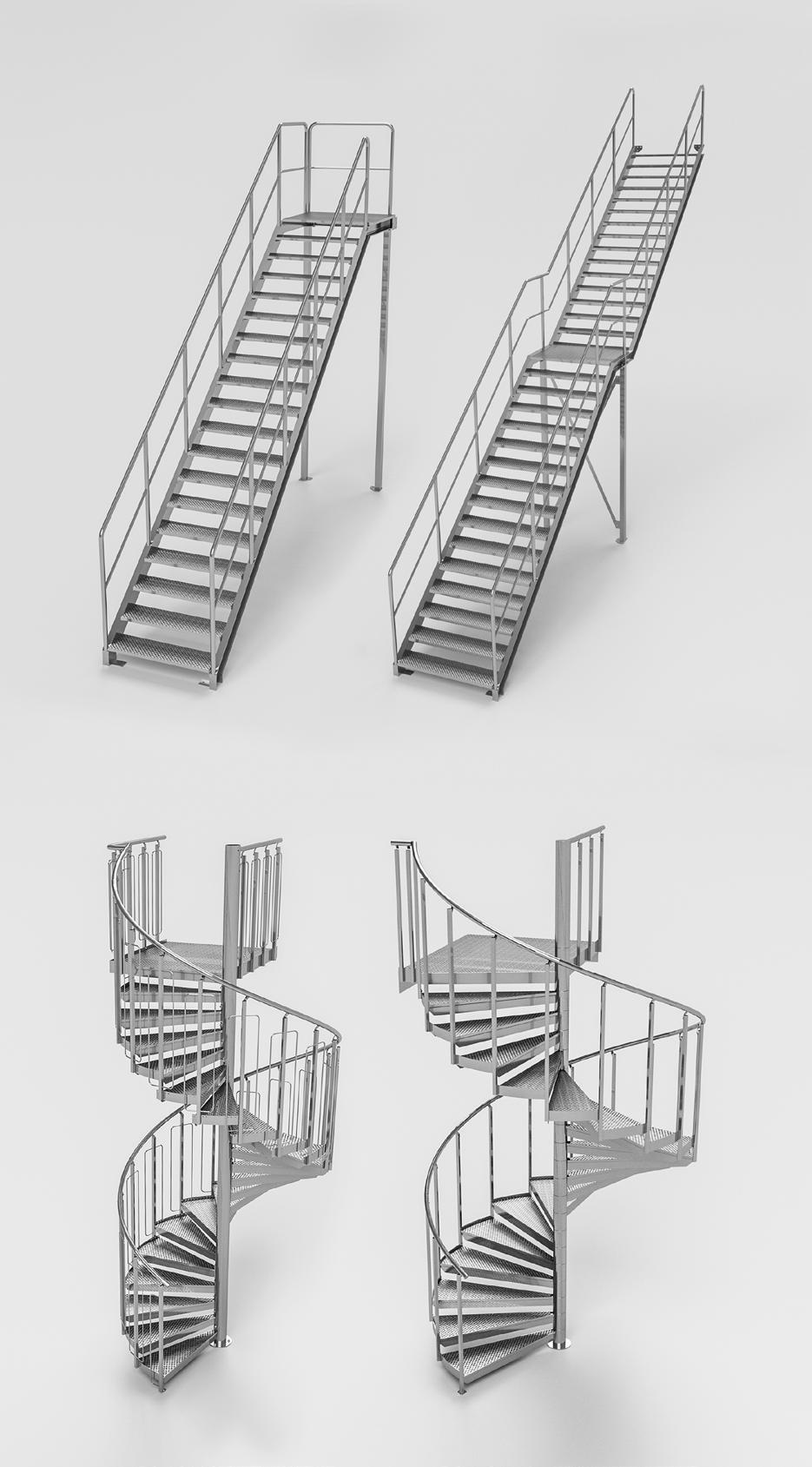 proste JEDNOBIEGOWE Architectural Metalwork WIELOBIEGOWE Główne zastosowanie to dostęp w budynkach przemysłowych (hale magazynowe, zbiorniki, silosy magazynowe, zakłady