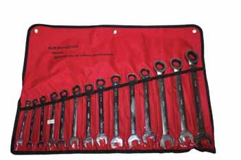 KOMPLET KLUCZY PŁASKO OCZKOWYCH Z GRZECHOTKĄ Combination ratchet wrench set KOMPLET KLUCZY PŁASKO PŁASKICH Double open wrench set 1602-02 1602-03 10,