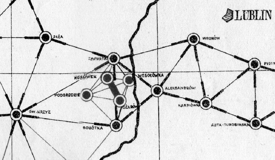 Punkt geodezyjnej osnowy poziomej Podgrodzie: a fragment mapy