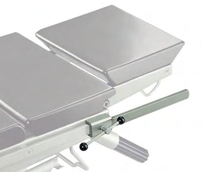 Dimensions: 25 mm x 160 mm x 500 mm. Structure made of stainless steel, and allows the support to rotate around its vertical axis.