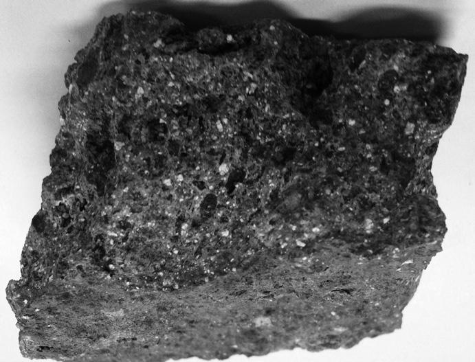 111 Rys. 1. Tuf wulkaniczny w postaci skały pow. 0,5x Fig. 1. Volcanic tuff in the form of rock magnification 0.