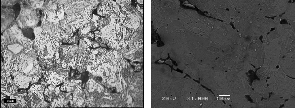 155 Rys. 5. Mikrostruktura spiekanej stali 410L z dodatkiem 4% mas. Cu, temperatura spiekania 1240 C Fig. 5. Microstructure of sintered steel 410L with 4% mass Cu, sintering temperature 1240 C Rys. 6.
