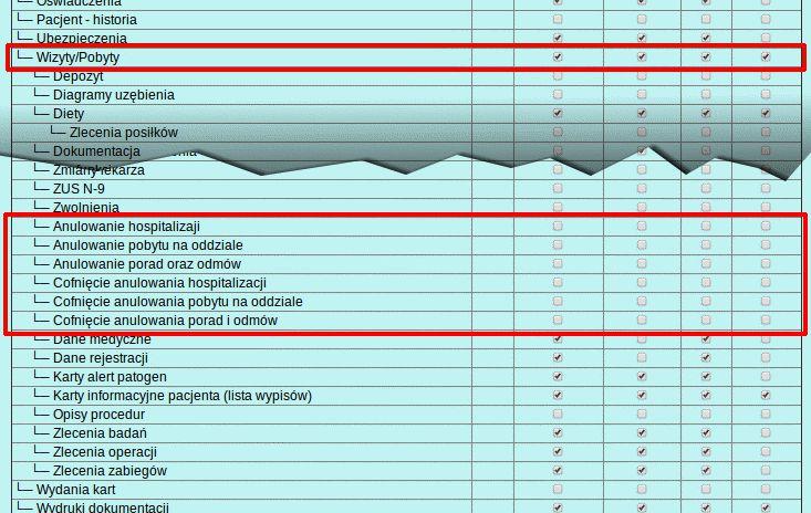 Zwalnianie numerów ksiąg Aby określić czy przy anulowaniu pobytu w szpitalu/na oddziale numery ksiąg mają być zwalniane, należy ustawić na odpowiednią wartość parametr ANULOWANIE_ZWROC_NR.