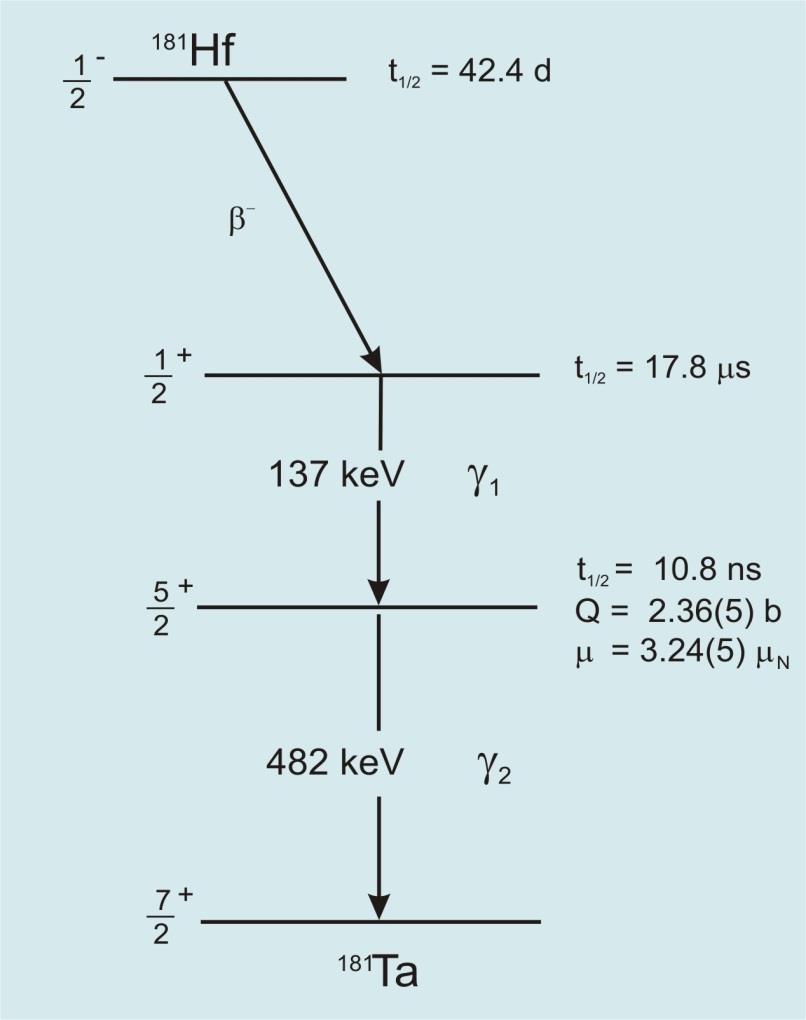 Próbniki PAC 181 Hf/ 181 Ta 180 Hf+ n