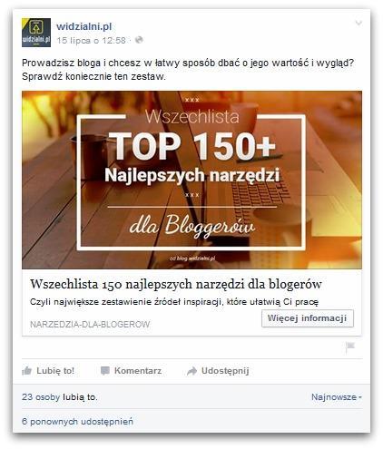 publikę pytania, nie rozwiązuje ich problemów (dlatego na przykład, jeśli wstawiasz link do posta blogowego, ten post musi być