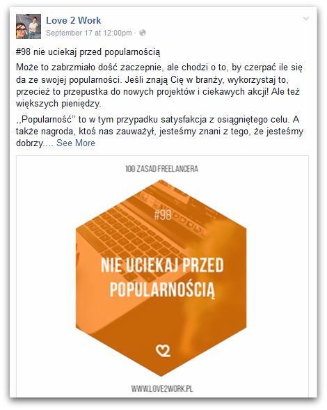 To dobra metoda na regularne angażowanie fanów na stronie wiedzą oni, bowiem, że każdego dnia lub tygodnia pojawi się na fan-page twojej
