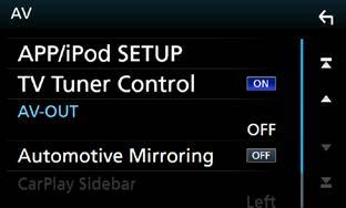 CD/Pliki audio i wideo/ipod/aplikacje Obsługa funkcji Mirroring ( ) 4 Ustawić [Automotive Mirroring] na [OFF].