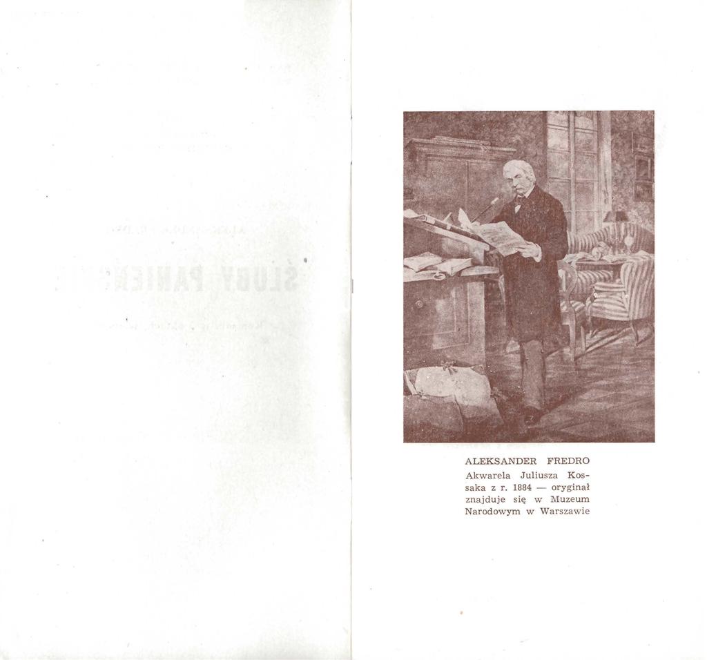 ALEKSANDER FREDRO Akwarela Juliusza Kossaka z r.