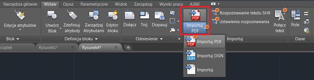 Wierność odwzorowania wizualnego wraz z niektórymi właściwościami, takimi jak skala, warstwy, szerokości linii i kolory z pliku PDF mogą zostać zachowane. 2.