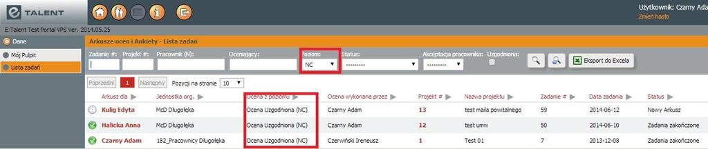 oceną. Etap 3. Drukowanie arkusza 1. Po zatwierdzeniu arkusza Rozmowy końcowej można wydrukować arkusz do podpisu i do akt.