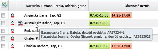 prowadzenia zajęć. 1. Można wyświetlić notatkę dotyczącą ucznia, wprowadzoną do jego kartoteki przez kierownika świetlicy (na karcie Dane podstawowe, w sekcji Informacje dodatkowe).