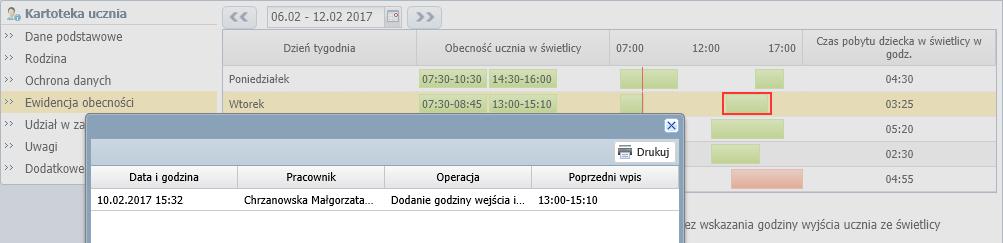 Wprowadzanie planu nauczycieli (grafiku zajęć świetlicowych) Na stronie Plan nauczycieli można dla każdego tygodnia roku szkolnego wprowadzić grafik zajęć świetlicowych