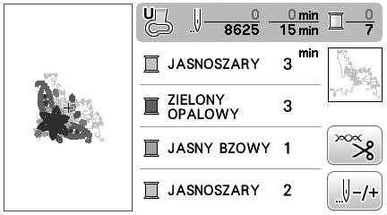 Hftownie g Wyjmij nić pierwszego koloru z mszyny. Nwlez w mszynie nić kolejnego koloru.