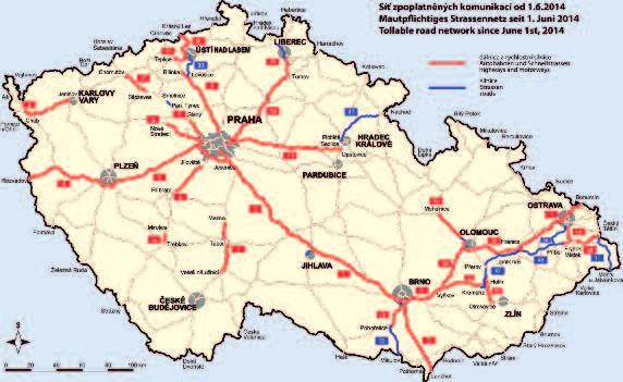 Tabela opłat myta obowiązującego w 2016 roku 2016 Stawki myta dla samochodów ciężarowych [CZK/km] piątek od 15.00 do 20.