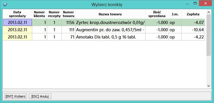 Jeżeli skorzystaliśmy z funkcji [F6] Wybierz, w kolejnym oknie wskazujemy