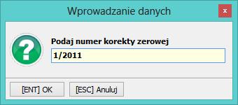 Wprowadzamy numer korekty