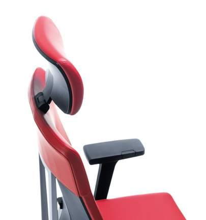 The flexible upholstered backrest provides dynamic support