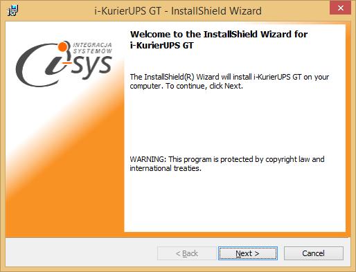 2. Przygotowywanie programu do pracy 2.1. Instalacja programu Instalacja programu polega na uruchomieniu pliku Setup_i-KurierUPSGT.exe. Po uruchomieniu instalatora (Rys.