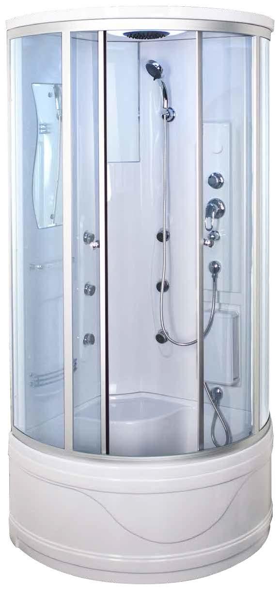 Kabina 6004 Narożna kabina prysznicowa 6004 zmieści się nawet w niewielkiej łazience - długość jej boków to 80 x 80 cm.