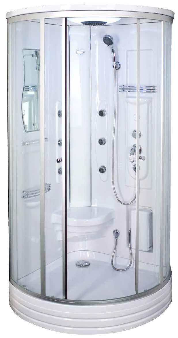Kabina 6015 Dzięki dużym wymiarom kabiny prysznicowej 6015 oraz specjalnie zaprojektowanej formie brodzika, przestrzeń kąpielowa pozwala poczuć pełen komfort podczas codziennego użytkowania.
