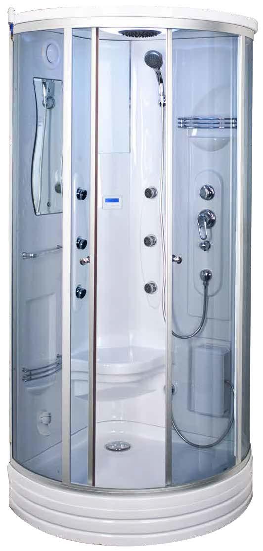 Kabina parowa 6106 Kabina parowa 6106 pozwala na codzienne korzystanie z sauny parowej we własnej łazience. W saunie można zastosować aromaterapię, która działa pobudzająco oraz relaksująco.