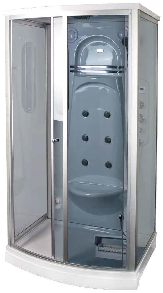 Kabina parowa 6130 Kabina parowa 6130 pozwala na codzienne korzystanie z sauny parowej we własnej łazience. W saunie można zastosować aromaterapię, która działa pobudzająco oraz relaksująco.