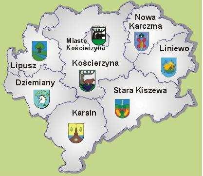 1.2. Podział administracyjny Powiatu Kościerskiego.
