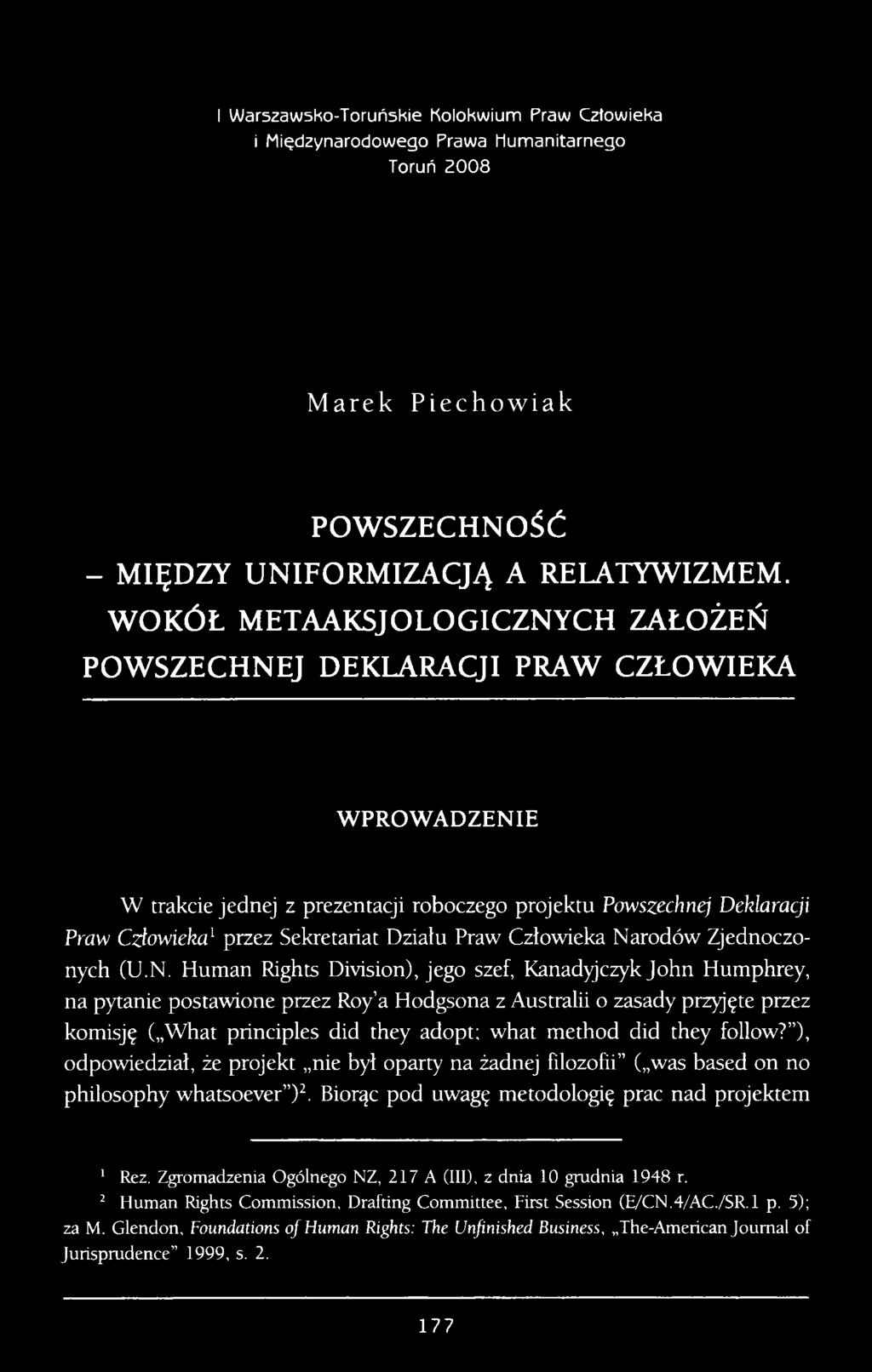 Działu Praw Człowieka Na