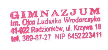 Gimnazjum im. Ojca Ludwika Wrodarczyka ZARZĄDZENIE wewnętrzne nr 4 / 2016 Dyrektora Gimnazjum im. Ojca Ludwika Wrodarczyka z dnia 1 marca 2016 r.