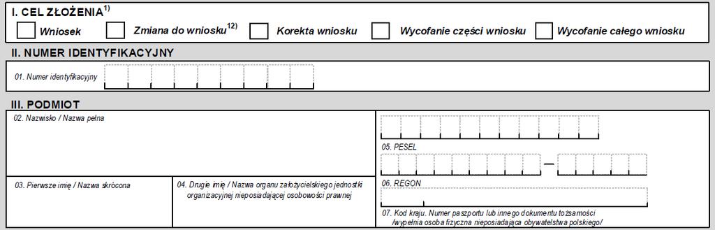 Strona Agencja 1 z 4 Restrukturyzacji - Cel złożenia, i Modernizacji Numer Rolnictwa identyfikacyjny, Podmiot