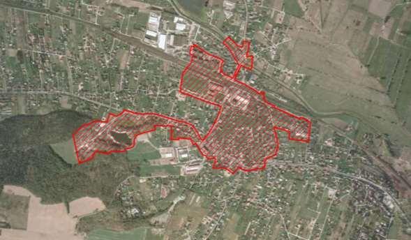 Obszar nr 4. Zabierzów W granicach: fragment doliny Rudawy pomiędzy ul. Targową a Nad Wodą, ul Rodziny Poganów, ul. Kolejowa do przejazdu pod torami kolejowymi, wzdłuż torów kolejowych do ul.