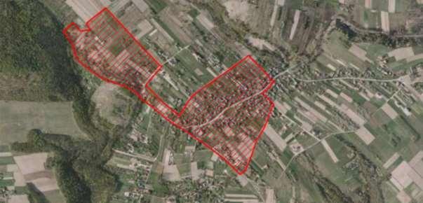 Obszar nr 5. Zelków W graniach: fragment terenów zielonych na południe ul. Sportowej do ul. Polnej, ul. Polna do pierwszej przecznicy, wzdłuż pierwszej przecznicy od ul. Polnej do ul. Ojcowskiej, ul.