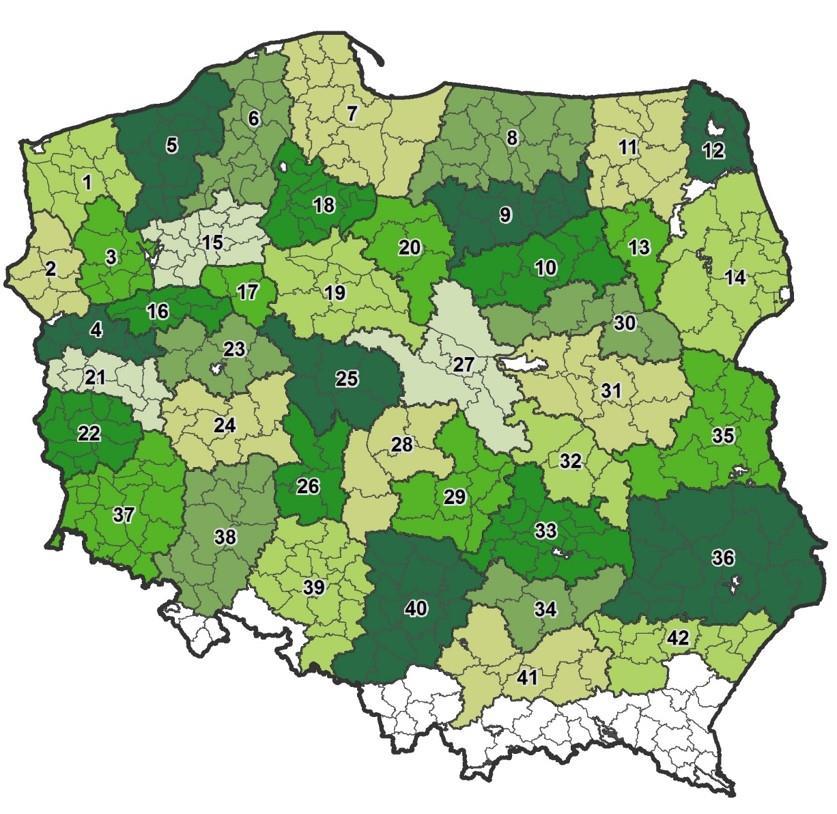 Ryzyko dynamiczne Sieć prognostyczna Lasów Państwowych Strefy prognostyczne Punkty